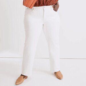 NWT Madewell Women's 14W The Plus Mid-Rise Perfect Vintage Straight Jean White